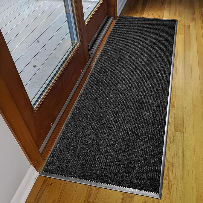 MaxMat® Commercial Floor Mat - Heavy Duty, Large Sizes, Indoor/Outdoor, Waterproof, Low-Profile, Easy to Clean Doormat (6 x 2 Feet, Black, MXM-RIB0026BK) - Image 9