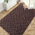PURRUGS Easy Care Area Rug 4.5ft x 7ft, Non-Slip Machine Washable Entry Rug, Dog Door Mat, Stain Resistant Accent Rug for Hallway, Bedroom, Living Room and Mudroom, Brown by PURRUGS