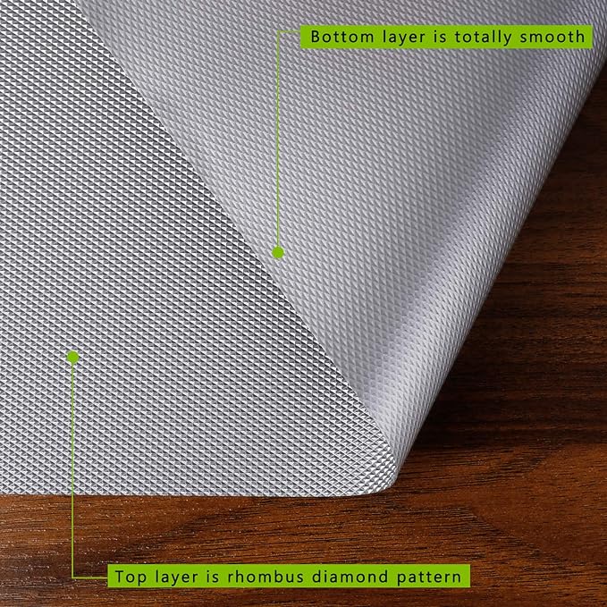 HooTown Shelf Liners Kitchen Cabinet Drawer Mats 11.8 Inch Wide x 59 inches Long, Non Adhesive EVA Plastic Washable Waterproof Pads for Refrigerator, Freezer, Fridge, Pantry Closet, Cupboard, Gray - Image 2