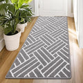 OLANLY Runner Indoor Door Mat, 70x23 Inch, Dirt Resistant and Absorbent, Non-Slip Rubber Backing Floor Mats, Easy Clean Low-Profile Doormat for Entryway, Front Door, and Inside Entrance, Grey by OLANLY