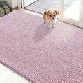 OLANLY Dog Door Mat for Muddy Paws 48x30, Absorbs Moisture and Dirt, Absorbent Non-Slip Washable Doormat, Quick Dry Chenille Mud Mat for Dogs, Entry Indoor Entryway Carpet for Inside Floor, Dusty Rose by OLANLY