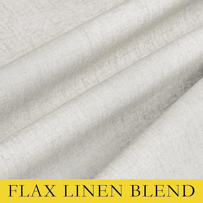 NICETOWN 100% Blackout Linen Texture Curtains 70 inches Long, Ivory, 2 Pcs, Thermal Insulated Full Blackout 2-Layer Lined Drapes, Energy Efficiency Window Draperies for Boy's Room - Image 8
