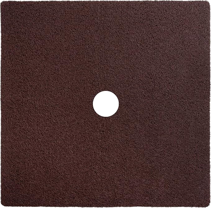 Enkosi Loofah Shower Mat with Drain Hole – Cushioned Anti-Slip Square Bath Mat for Showers, and Bathroom Floors – Textured PVC, Non Slip Safety Pad for Walk-in Stalls and Wet Areas (27x27 Brown) by ENKOSI