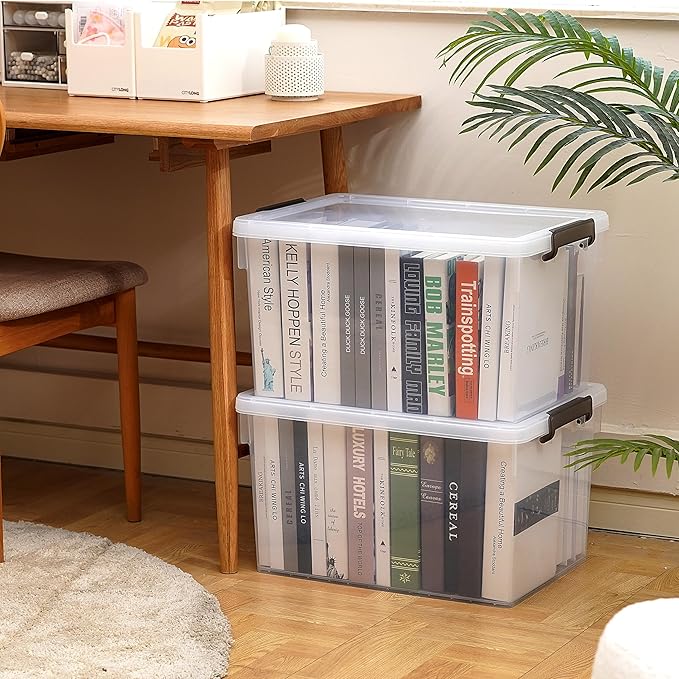 Citylife 48 QT 6 Packs Plastic Storage Bins with Lids and Secure Latching Buckles Clear Stackable Storage Containers for Organizing Durable Storage Box - Image 5