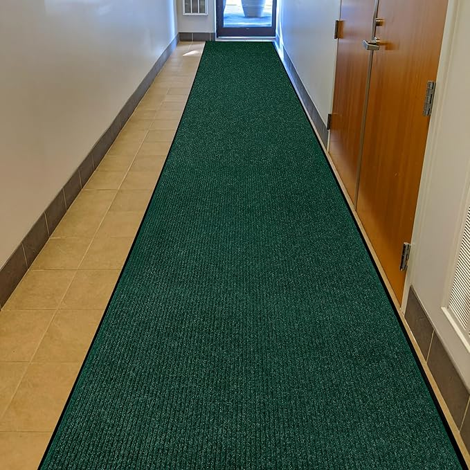 Durable Rubber Door Mat - Heavy Duty, Indoor/Outdoor, Easy Clean, Waterproof, Low-Profile Mat for Entry, Patio, Garage - Stylish (Green, 10' x 4' (Mud Trapper)) - Image 8