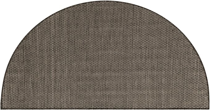 Unique Loom Collection Casual Transitional Solid Heathered Indoor/Outdoor Flatweave Area Rug (3' 1" x 6' 1" Hearth, Black/Ivory) by UniqueLoom