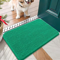 OLANLY Dog Door Mat for Muddy Paws 24x16, Absorbs Moisture and Dirt, Absorbent Non-Slip Washable Doormat, Quick Dry Chenille Mud Mat, Entry Indoor Entryway Carpet for Inside Floor, Emerald Green by OLANLY