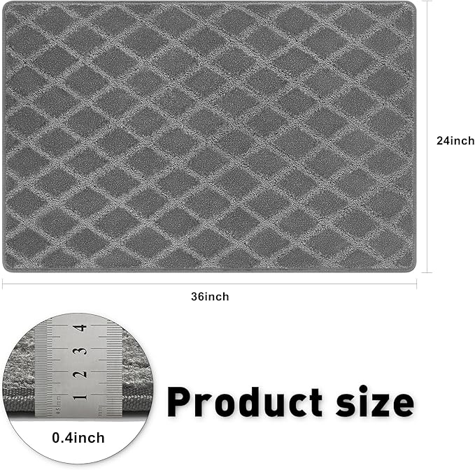 PURE ERA Carpet Stair Tread Landing Mat Tape Free Self Adhesive Non Slip Skid Resistant Indoor Doormat Area Rug Floor Mat for Kitchen Bathroom Workstations Washable 2' X 3' - Image 3