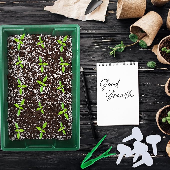 6 Packs Seed Starter Tray Kits with Humidity Dome, Plastic Germination Growing Trays with Plants Labels Planting Tools for Seeds Growing Starting, Germination Seedling Propagation, Green - Image 6