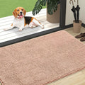 OLANLY Dog Door Mat for Muddy Paws 47x32, Absorbs Moisture and Dirt, Absorbent Non-Slip Washable Doormat, Quick Dry Chenille Mud Mat for Dogs, Entry Indoor Entryway Carpet for Inside Floor, Peach by OLANLY