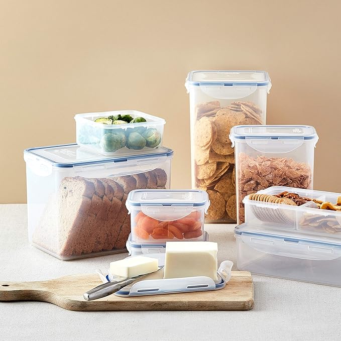 LOCK & LOCK Easy Essentials Pantry Food storage containers with lids / Pantry storage / Airtight containers, BPA free - Square - 11 cup - Great for Sugar, Clear - Image 2