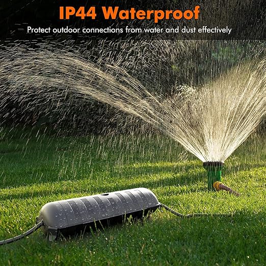 2 Pack of Outdoor IP44 Waterproof Connection Box by Restmo, Weatherproof Electrical Extension Cord Cover, Safety Seal Enclosure to Protect Holiday Lighting Decorations, Power Tools, Fountains, Gray - Image 4