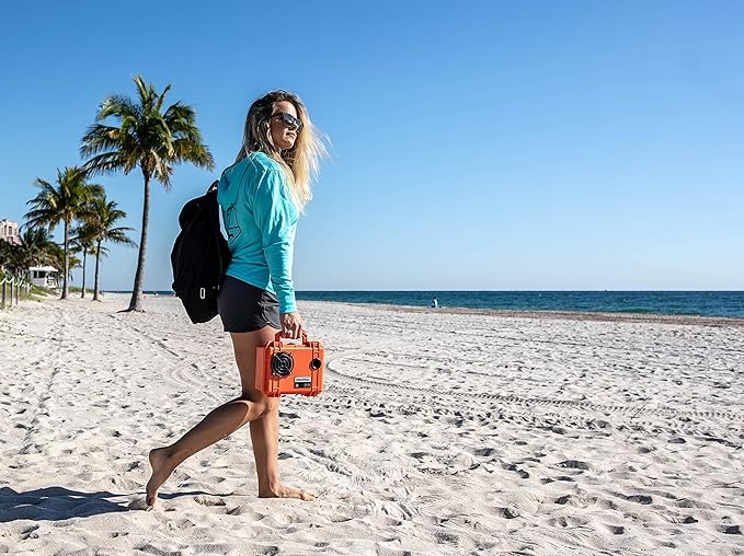 DemerBox: Waterproof, Portable, and Rugged Outdoor Bluetooth Speakers. Loud Sound, 40+ hr Battery Life, Dry Box + USB Charging, Multi-Pairing Party Mode. Built to Last + Fully Serviceable (Orange DB1) - Image 8