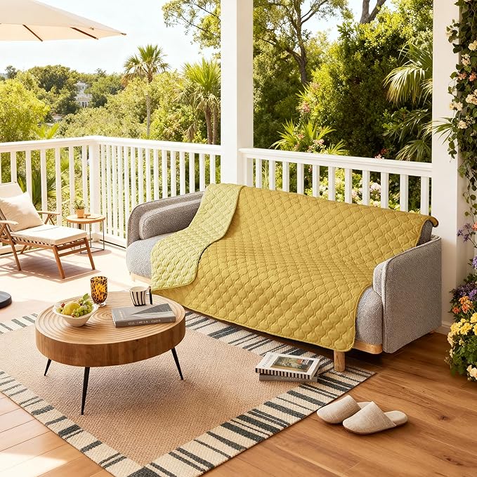 gogobunny 100% Double-Sided Waterproof Dog Bed Cover Pet Blanket Sofa Couch Furniture Protector for Puppy Large Dog Cat, Reversible (82x120 Inch (Pack of 1), Dark Yellow/Light Yellow) - Image 7