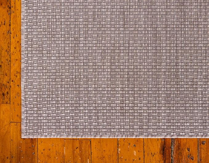 Unique Loom Collection Casual Transitional Solid Heathered Indoor/Outdoor Flatweave Area Rug (6' 1" x 9' Rectangle, Beige/Ivory) - Image 8