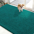 OLANLY Dog Door Mat for Muddy Paws 48x30, Absorbs Moisture and Dirt, Absorbent Non-Slip Washable Doormat, Quick Dry Chenille Mud Mat for Dogs, Entry Indoor Entryway Carpet for Inside Floor, Lake Blue by OLANLY