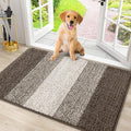 Smiry Dog Door Mat for Muddy Paws, Absorbs Moisture and Dirt, Low-Profile Entryway Mat with Non-Slip Backing, Entry Indoor Outdoor Doormat for Inside Floor (30x20 Inches, Light Brown, Striped) by Smiry
