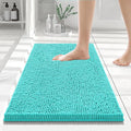 Smiry Luxury Chenille Bathroom Rugs 24x16, Extra Soft and Absorbent Shaggy Bath Mat, Machine Washable, Non-Slip Plush Carpet Runner for Tub, Shower, and Floor, Home Decor Accessories, Turquoise by Smiry