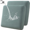 Fuloon Waterproof Seat Cushion Covers 2 PCS, Stretch Sofa Cushion Slipcovers Couch Covers Solid Washable Furniture Protector Suitable for Armchair Loveseat Sofa (Sage Green) by Fuloon