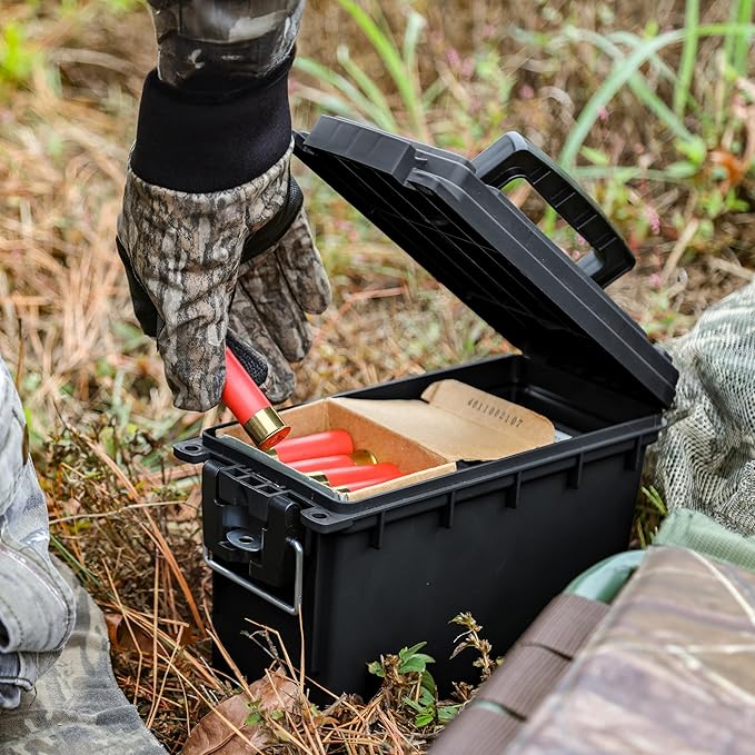Sheffield 12772 4-Pack Ammo Storage Box, Stackable .30 Cal Field Boxes, Water and Dust Resistant, Lockable Storage Box with Handle, Secures Hunting Gear, Supplies, and Bullets, Made in USA, Black - Image 8