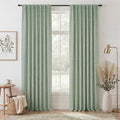 RYB HOME Sage Green 100% Blackout Curtains 84 inches Long, Thermal Insulated Linen Texture Drapes for Bedroom/Living Room, Elegant Farmhouse Curtains Back Tab&Rod Pocket, W52xL84, 2 Panels by RYBHOME