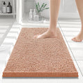 Smiry Luxury Chenille Bathroom Rugs 24x16, Extra Soft and Absorbent Shaggy Bath Mat, Machine Washable, Non-Slip Plush Carpet Runner for Tub, Shower, and Floor, Home Decor Accessories, Peach by Smiry