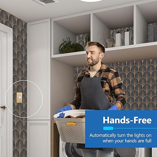 LIDER Humidity Sensor Switch and Motion Sensor Light Switch, PIR Sensor, Humidity Detection, Occupancy/Vacancy, No Neutral Required, ¼ HP, 1-Pole, Gold, Screwless Wall Plate Included - Image 4