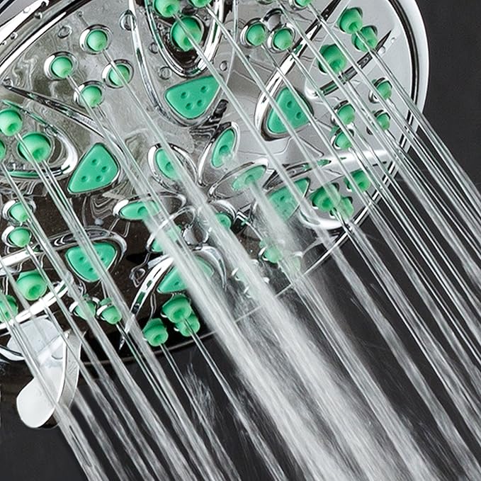 AquaDance Antimicrobial – Anti-Clog High-Pressure 6-Setting Shower Head with Microban Nozzle Protection from Growth of Mold, Mildew & Bacteria for Stronger Shower! 4" Coral Green - Image 9