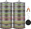 VIVOSUN 2-Pack 6-Layer Mesh Drying Rack Hanging Design with Green Zippers for Dehydrating, Indoor and Outdoor (Pruning Shears Included) by VIVOSUN