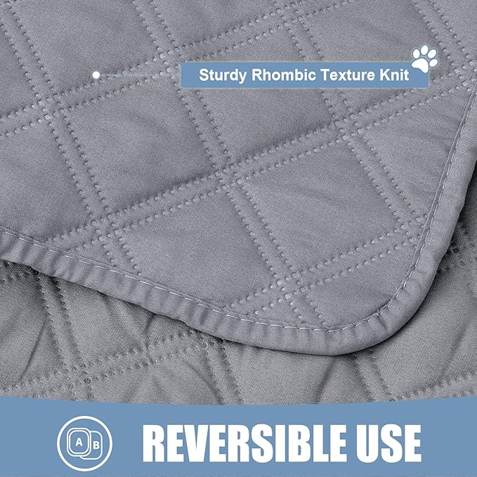 Smiry Waterproof Dog Bed Cover Pet Blanket, Soft Washable Dog Blanket for Furniture Bed Couch Sofa Reversible, Checkered (40"x70", Grey/Grey) - Image 4