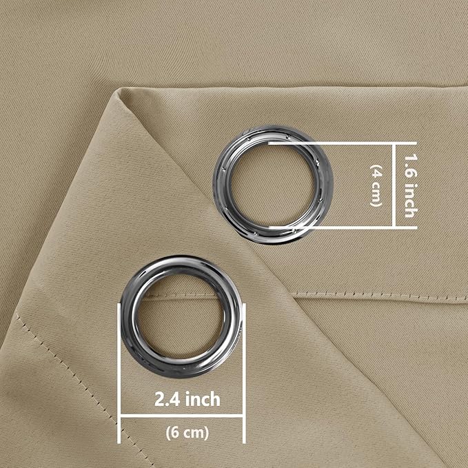 Hiasan RV Blackout Curtains for Bedroom, 52 x 30 Inches Long - Thermal Insulated & Light Blocking Window Curtains for Living Room, 2 Drape Panels Sewn with Tiebacks, Taupe - Image 7