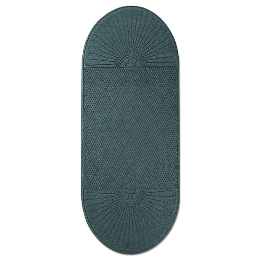 8uardian EcoGuard Diamond w/Double Fan Indoor Wiper Floor Mat, Recycled Plactic and Rubber, 3'x6', Charcoal Black - Image 4