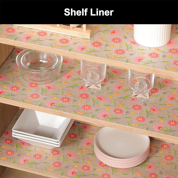 Cooyes Shelf Liner – Premium Non-Adhesive Cabinet & Drawer Liner for Kitchen – Waterproof Shelf Paper with Modern Pattern – Durable EVA Cabinet Mat – Easy to Cut （12" W x 240" L） - Image 2