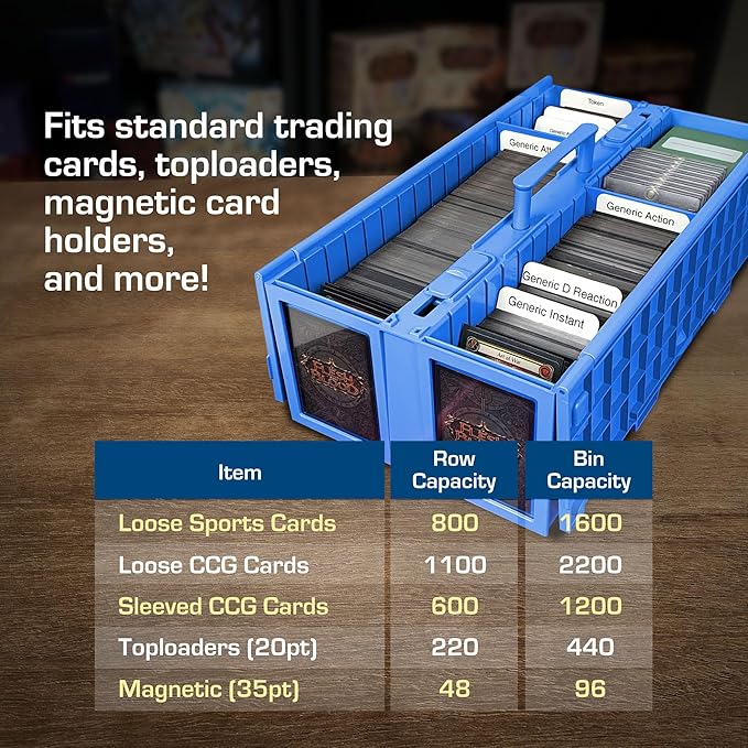 BCW Collectible Card Bin – (6-Pack, Blue) | Holds up to 1600 Cards | Plastic Storage Box for Pokémon, MTG & Sports Cards - Image 5