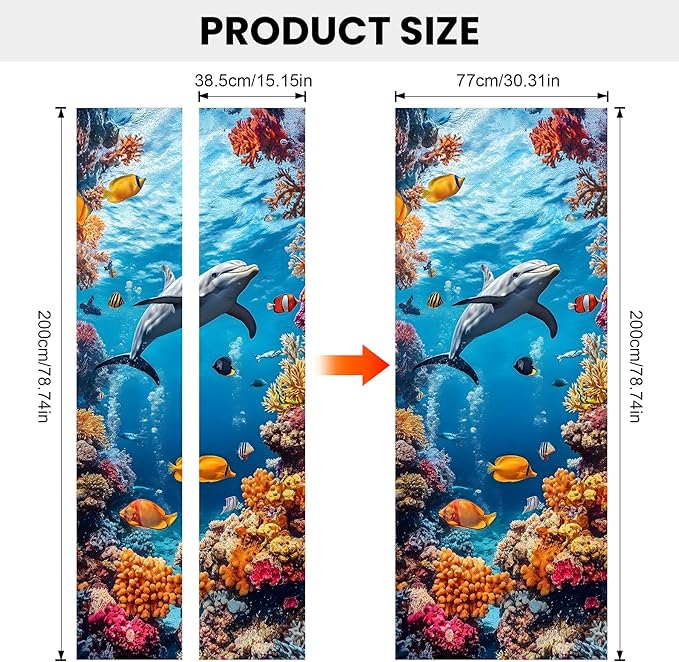 3D Door Decals Stickers, Peel Stick Wall Murals Vinyl Wallpaper Self-Adhesive Mural Door Covers Decorative for Furniture Home Decor Wrinkle-Resistant Waterproof - Image 3