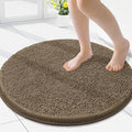 Smiry Luxury Chenille Round 24x24, Extra Soft and Absorbent Shaggy Bathroom Mat Rugs, Machine Washable, Non-Slip Plush Carpet for Tub, Shower, and Bath Room, Camel by Smiry