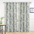 DriftAway Linen Printed Blackout Curtains Tree Branch Pattern Double Layer 84 Inches Long for Bedroom Thermal Insulated Summer Sound Lined Grommet Drapes for Living Room 2 Panels Loden Green/Linen by DriftAway
