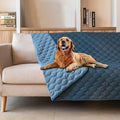 gogobunny 100% Double-Sided Waterproof Dog Bed Cover Pet Blanket Sofa Couch Furniture Protector for Puppy Large Dog Cat, Reversible (82x120 Inch (Pack of 1), Dark Blue/Light Blue) by gogobunny