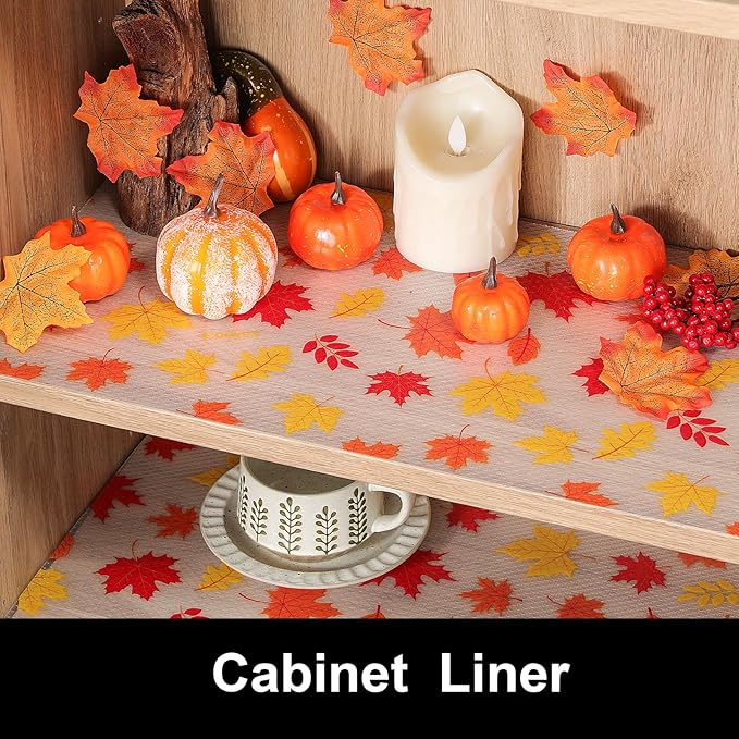 Cooyes Shelf Paper for Kitchen Cabinets Non Adhesive, Waterproof & Oil-Proof Kitchen Drawer Liner for Refrigerator Drawer Fridge Cupboard, (11.8 Inch W x 360 Inch L, Pumpkin Orange) - Image 3