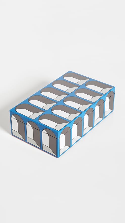 Jonathan Adler Medium Arcade Lacquer Box,Blue - Image 3