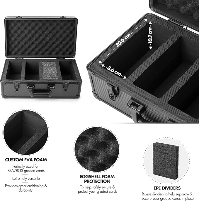 FunGuys Graded Card Storage Box, Trading Card Case for PSA Graded Pokemon, Sports Card Storage Boxes as PSA Holder, Baseball Card Slab Case Holder for Trading Cards - Image 3