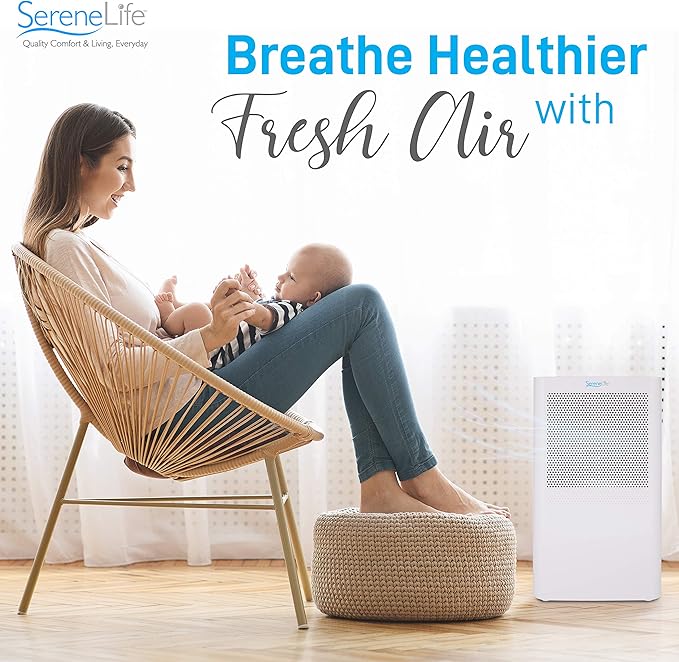 SereneLife Portable Electric Home Mini Dehumidifier - 322 Square Feet Quiet Compact Small Dehumidifiers For Home Closet Basement w/ 3L Water Tank Capacity, Removes Moisture - SereneLife PDUMID95.5 - Image 5