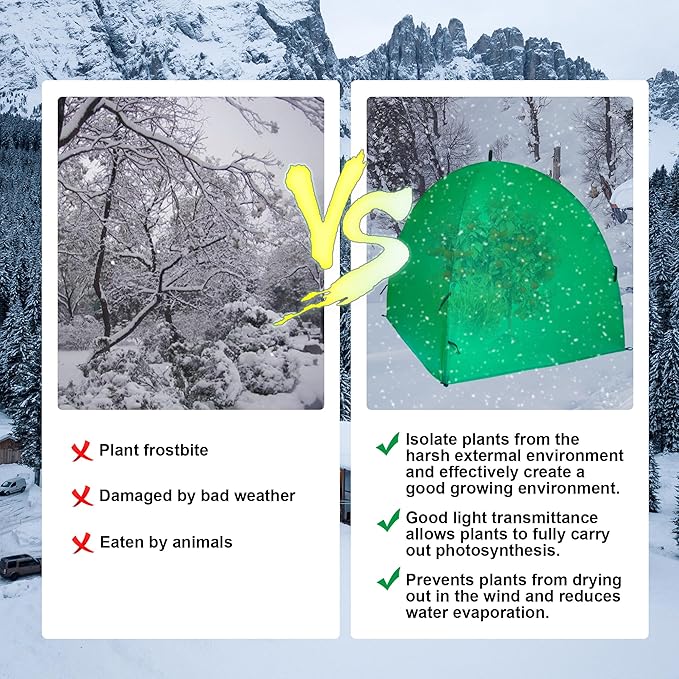50″*50″*40″ Winter Plant Warm Covers - Raised Bed Cover, Garden Row Accelerator, Warm Tent Freeze Protection Humidity Domes for Germination, Seedling Propagation Protecting Plants from Animals 2PCS - Image 6