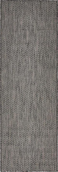 Unique Loom Collection Casual Transitional Solid Heathered Indoor/Outdoor Flatweave Area Rug (2' x 6' 1" Runner, Black/Ivory) by UniqueLoom