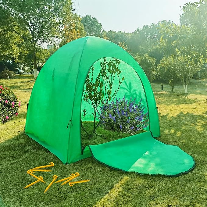 59″*59″*60″ Large Winter Plant Warm Covers with Air Hole for Raised Bed- Warm Tent Freeze Protection Humidity Domes for Germination, Seedling Propagation Protecting Plants from AnimalsV 2PCS by CHPPEY