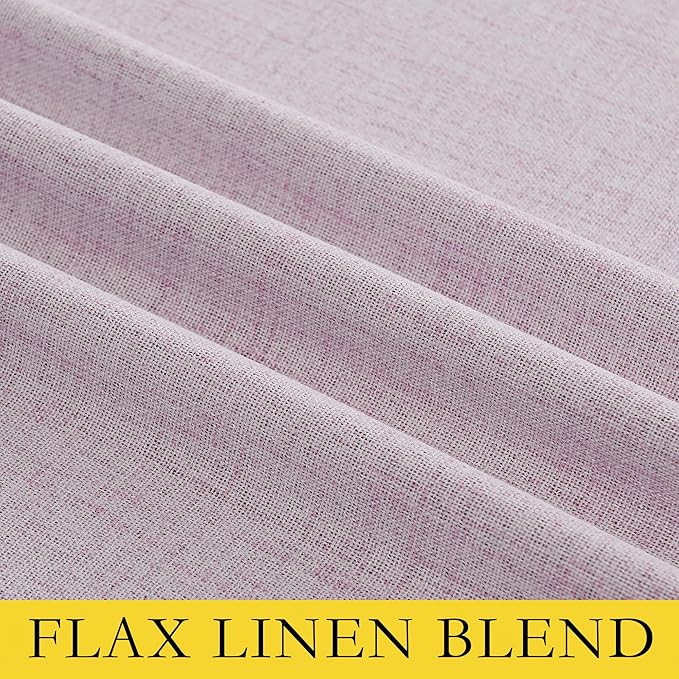 NICETOWN Pink Vintage Linen 100% Blackout Curtains for Living Room, Thermal Insulated Curtains 84" Long, Noise Reducing Window Treatment Drapes for Hall Room, 42" Wide Per Panel, Set of 2 - Image 8