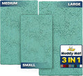 Muddy Mat® Pack of 3 Highly Absorbent Microfiber Dog Door Mat and Pet Rug, Non Slip Thick Washable Area Mat Soft Chenille for Kitchen Bathroom Bedroom and Outdoor - Sea Green Small, Medium & Large by MuddyMat%C2%AE