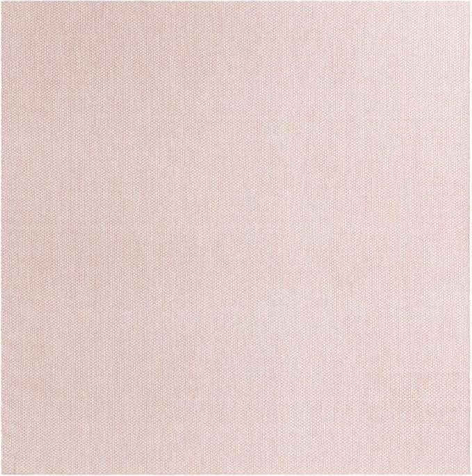 Unique Loom Collection Casual Transitional Solid Heathered Indoor/Outdoor Flatweave Area Rug (10' 8" Square, Whisper Pink/Ivory) - Image 2