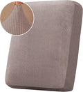 H.VERSAILTEX Velvet Stretch Couch Cushion Cover Plush Cushion Slipcover for Chair Cushion Furniture Protector Seat Cushion Sofa Cover (1 Piece Armchair Cushion Covers, Taupe Striped) by HVERSAILTEX