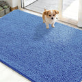 OLANLY Dog Door Mat for Muddy Paws 48x30, Absorbs Moisture and Dirt, Absorbent Non-Slip Washable Doormat, Quick Dry Chenille Mud Mat, Entry Indoor Entryway Carpet for Inside Floor, Cornflower Blue by OLANLY